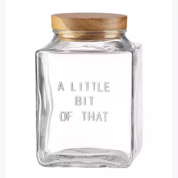 kate spade Clear Glass Pantry Jars with Wood Lids - Brown Accents - Picture 7 of 7